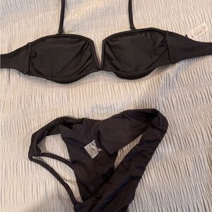 Fashion Nova Black Minimalist Bikini Set